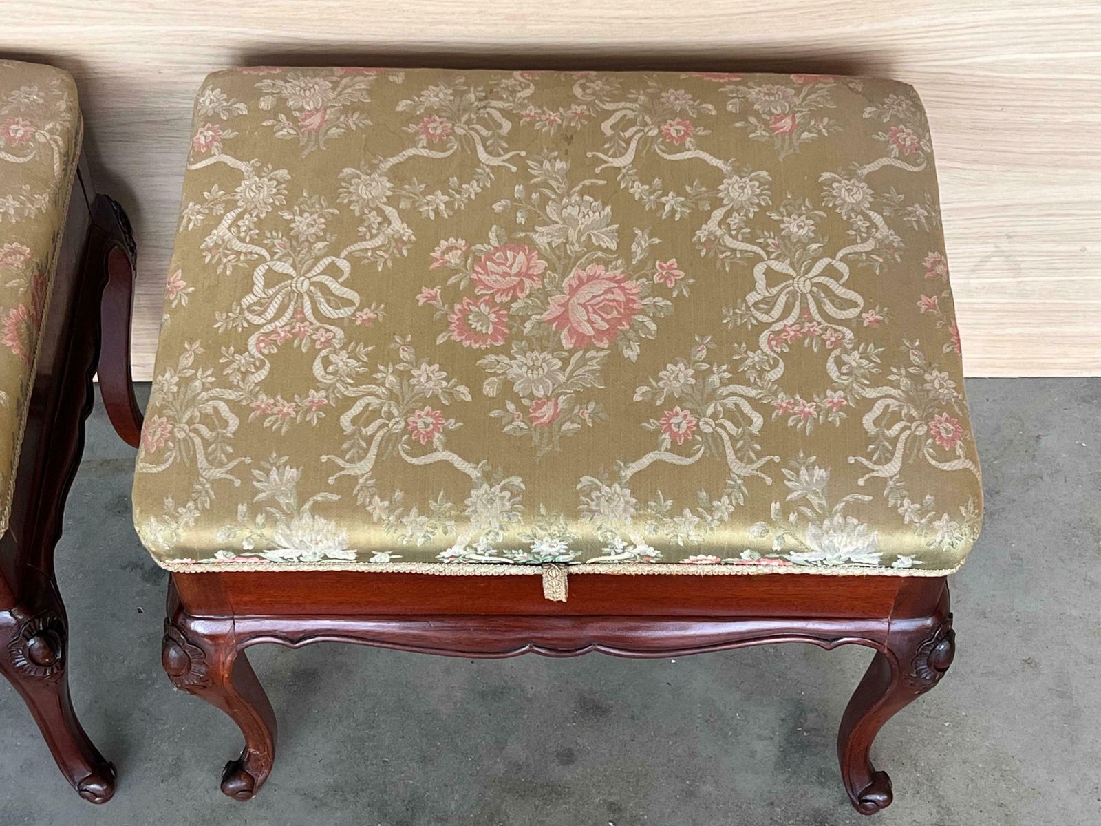 Pair Of 20th Century Spanish Folding Up Footstools photo vintage