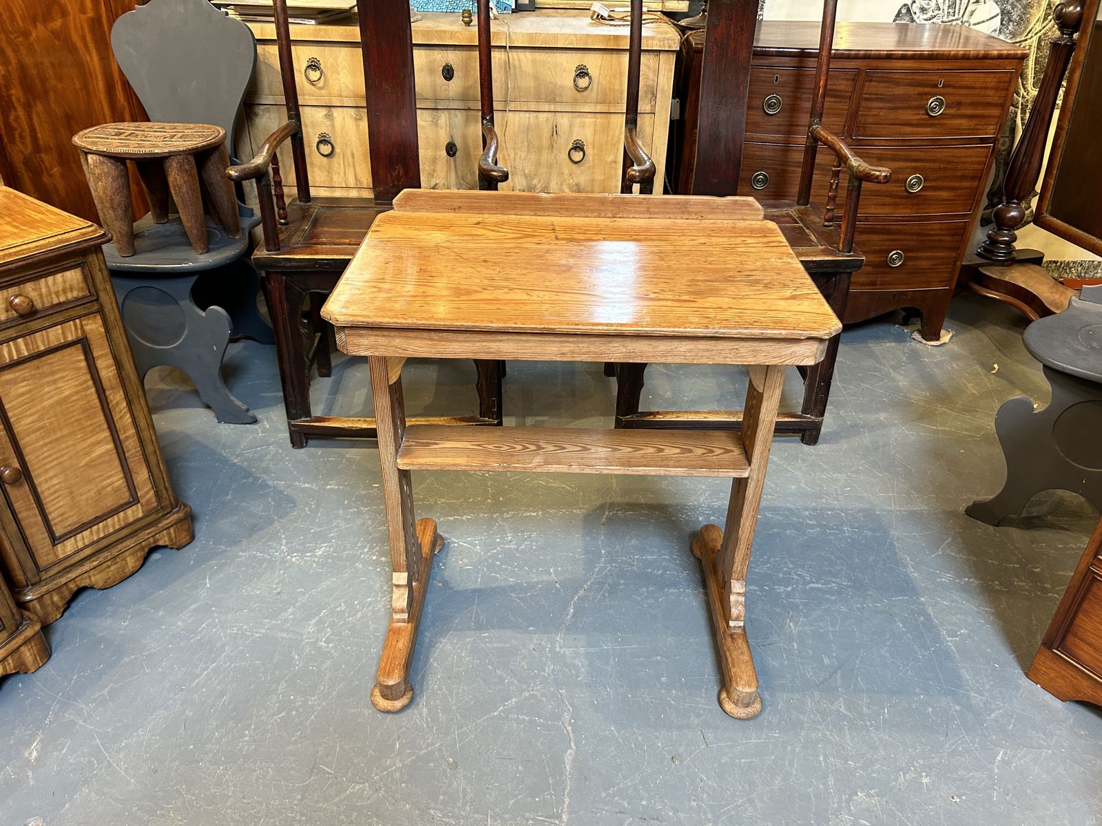 Early C20th Pine Lectern Table photo for sale