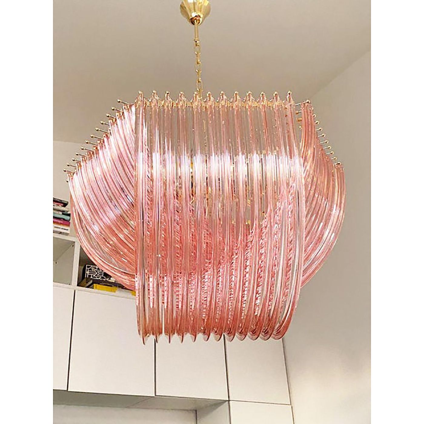 Contemporary Exagonal Bundled Triedro Murano Glass Chandelier photo furniture