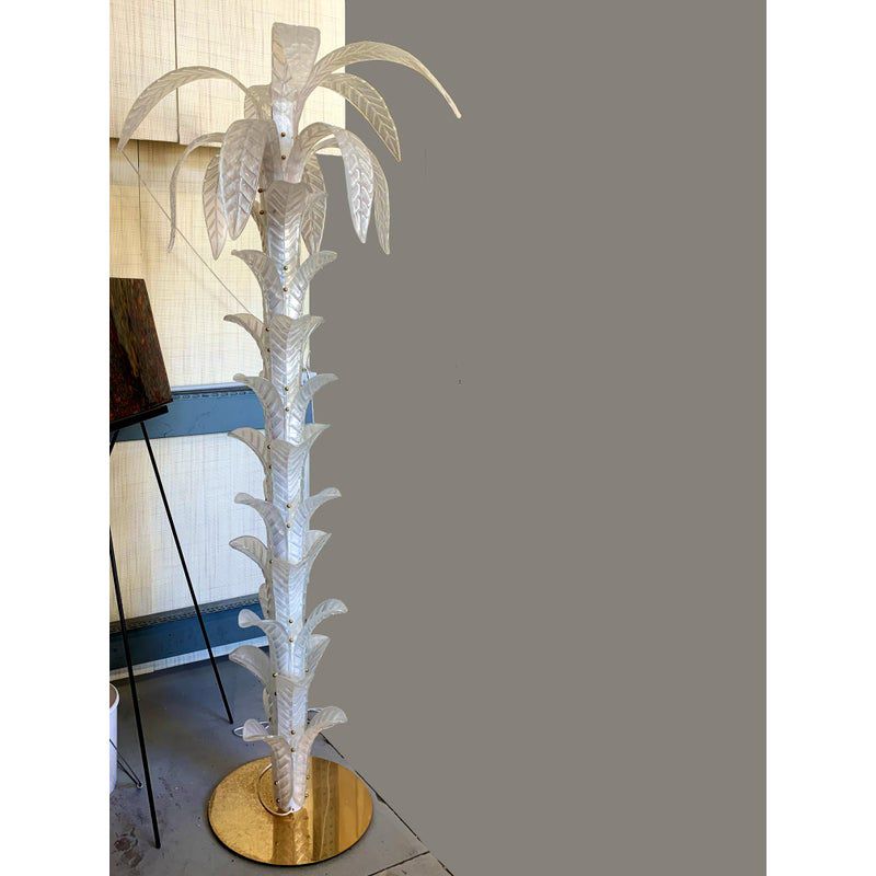 Vintage Opalino Palm Tree Murano Glass Floor Lamp In The Style Of Napoleon Martinuzzi photo Lighting