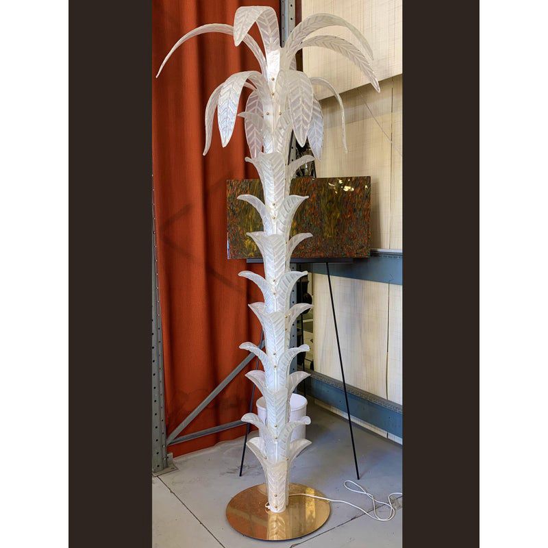 Vintage Opalino Palm Tree Murano Glass Floor Lamp In The Style Of Napoleon Martinuzzi photo 9113.0