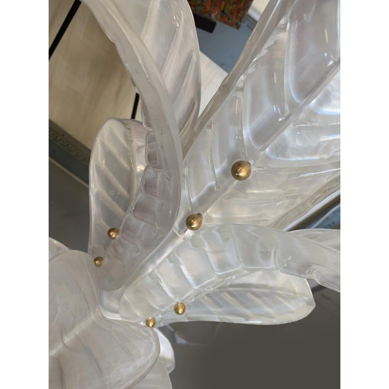 photo for sale Vintage Opalino Palm Tree Murano Glass Floor Lamp In The Style Of Napoleon Martinuzzi