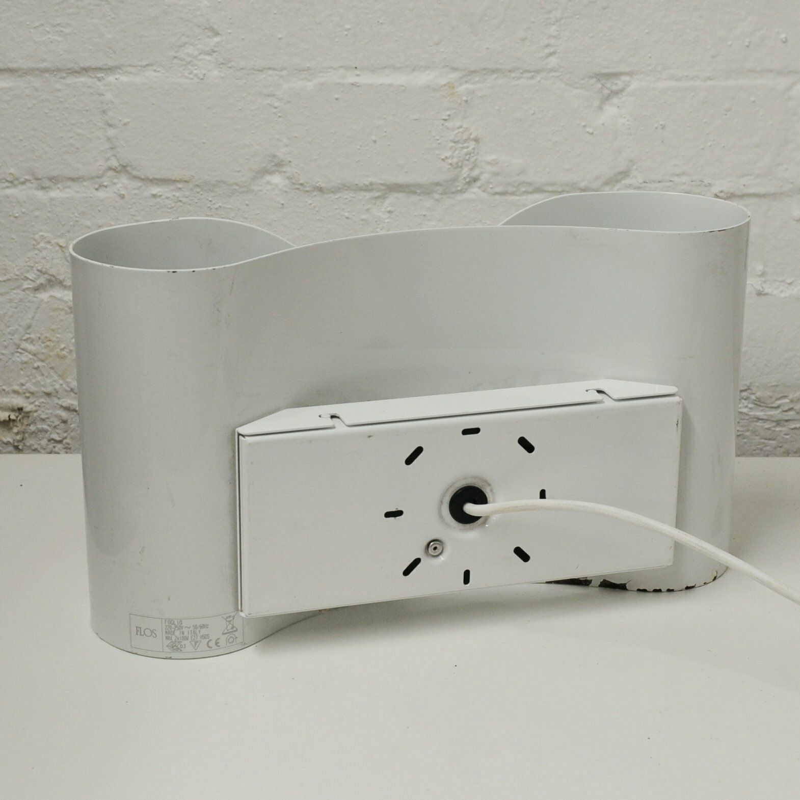 Pair Of Foglio White Vintage Wall Lights By Tobia Scarpa For Flos , 1980s photo furniture