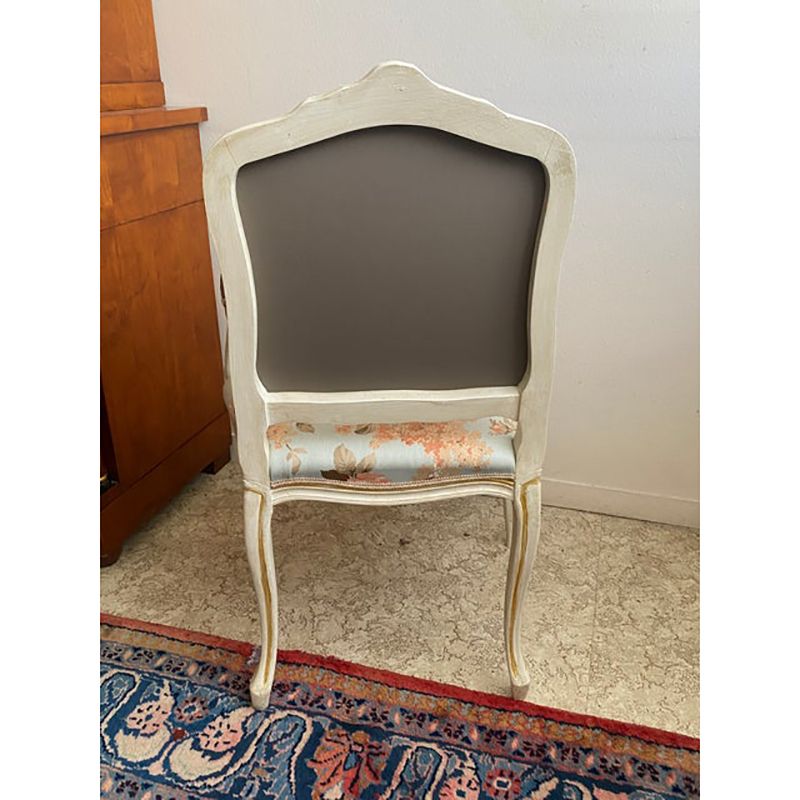 Contemporary Ivory And Pink Floral Chair photo vintage