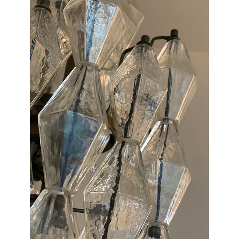 A Pair Of Champagne "Poliedro" Murano Glass Chandelier photo Lighting
