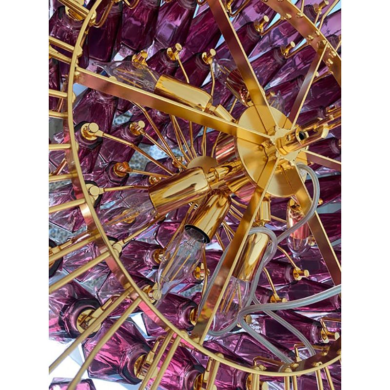 Contemporary Violet Poliedri Murano Glass Chandelier photo vintage