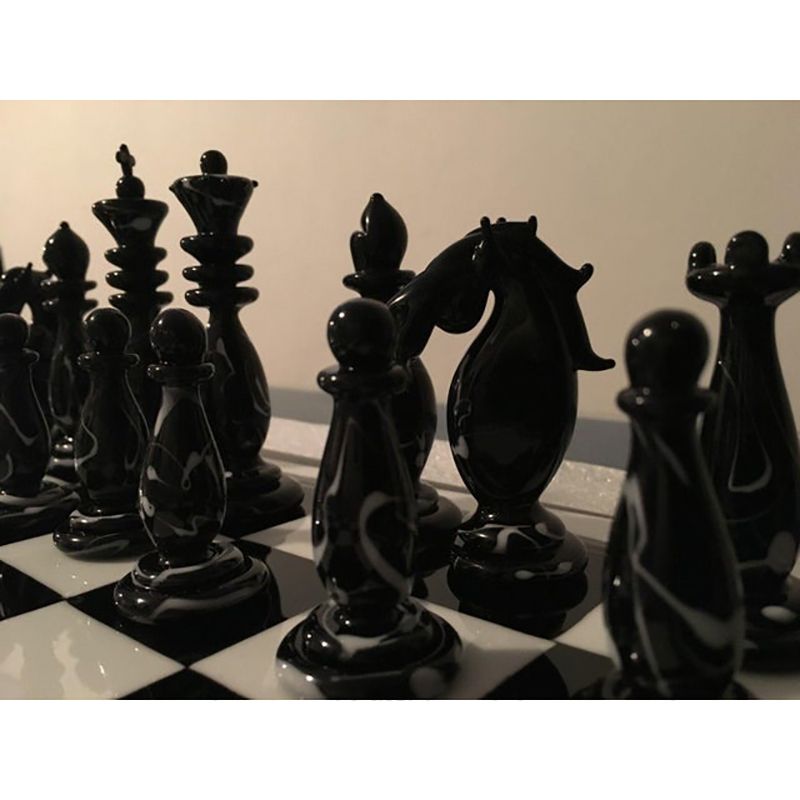 photo for sale Contemporary Vetro Di Murano Chess Board Scacchiera, Made In Italy