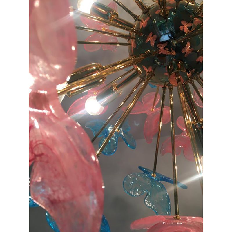 Contemporary Butterfly Sputnik Murano Glass Italian Handmade Chandelier photo furniture
