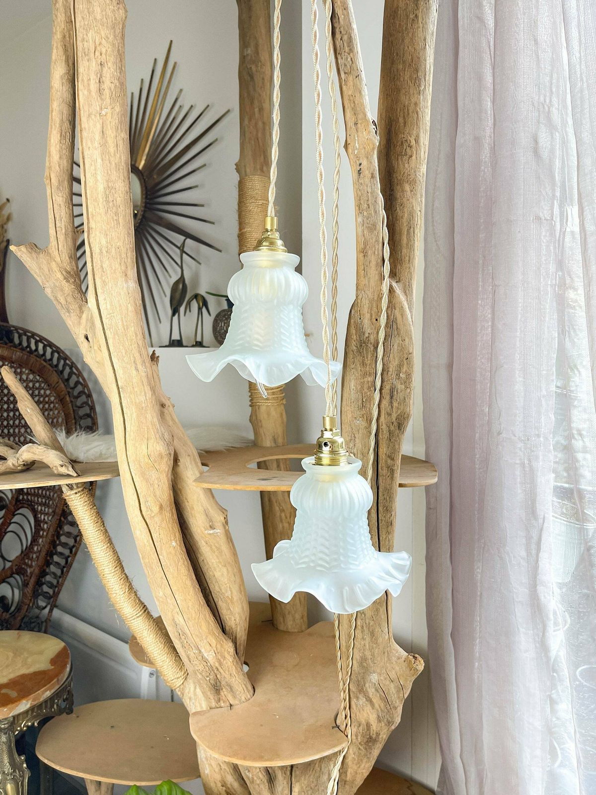 Customizable Vintage Tulip Walking Lamps   Old Pendant Lights   Bedside Lamp   Decoration   Customizable Lighting