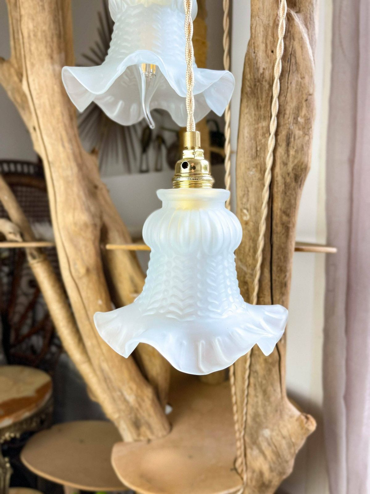 Customizable Vintage Tulip Walking Lamps   Old Pendant Lights   Bedside Lamp   Decoration   Customizable Lighting photo for sale