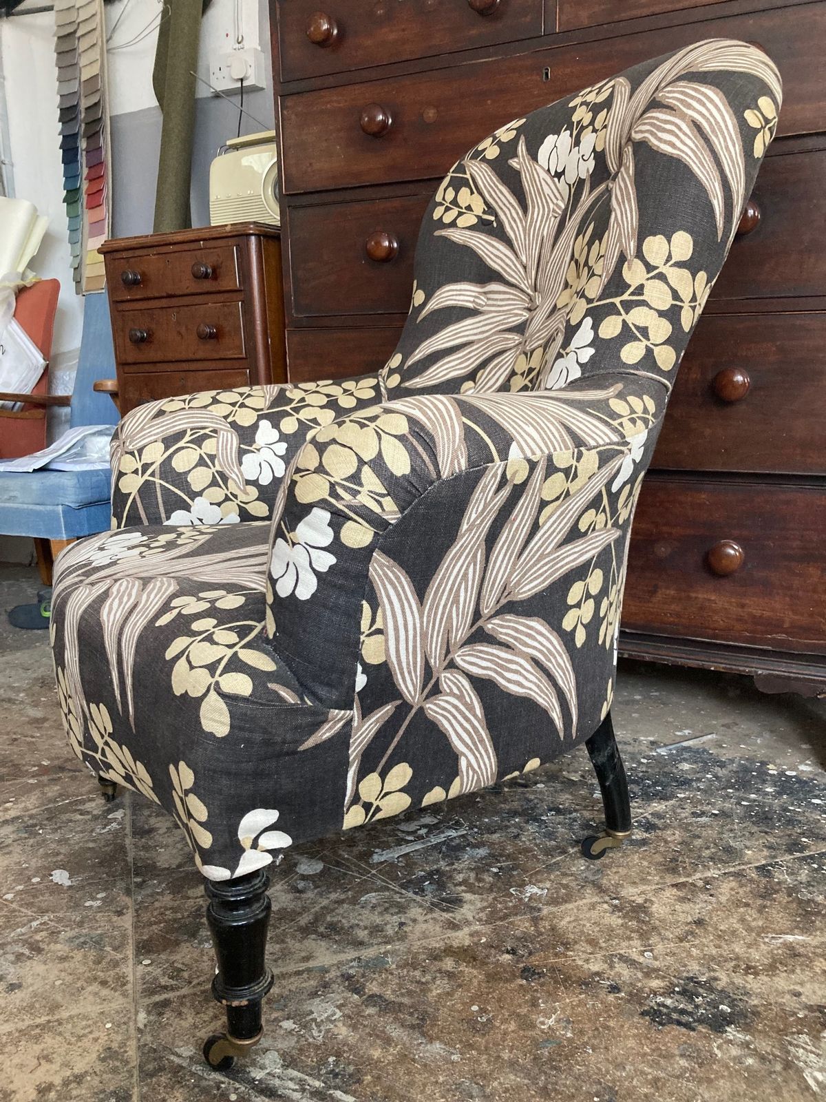 19th Century Napoleon III Armchair, Restored And Re Upholstered. photo Furniture