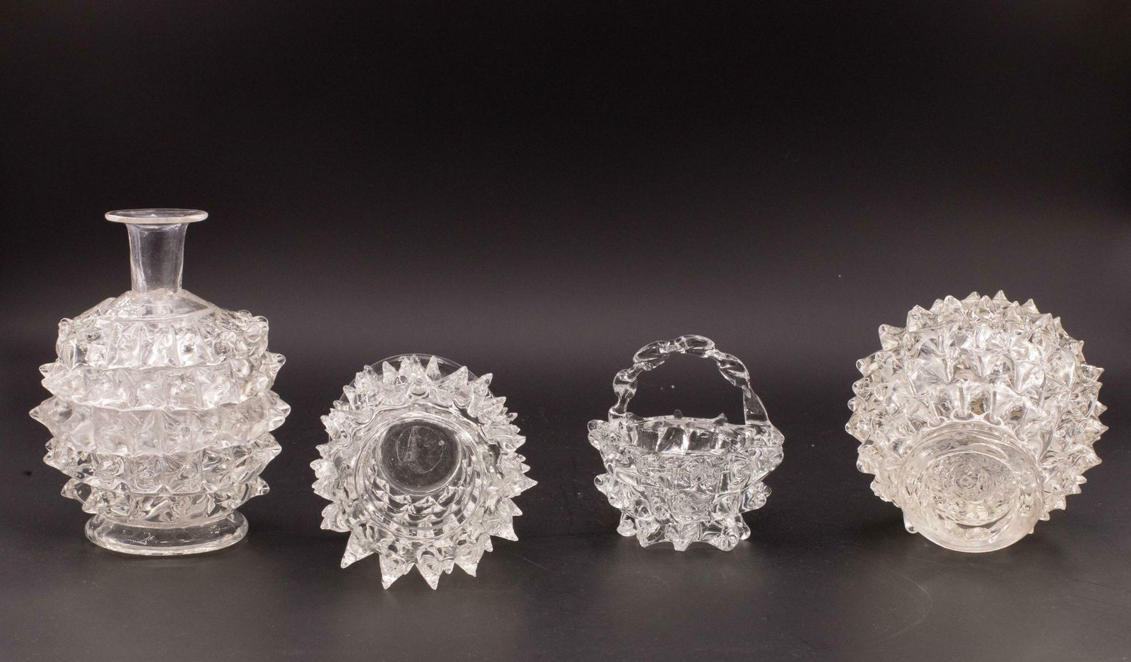 Set Of 4 Ercole Barovier Rostrato Murano Italian Glass Vase For Barovier & Toso photo for sale