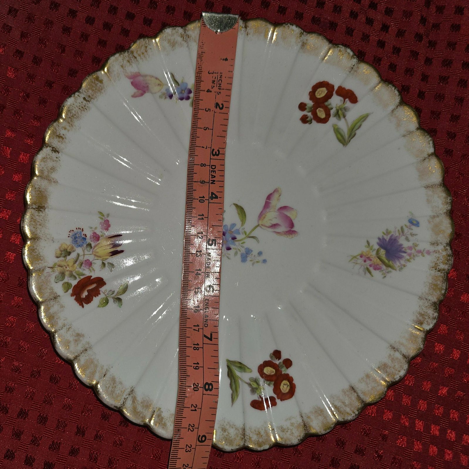 Antique Cbl Hand Painted And Gilded Floral Fine Bone China Set Plates And Cups 13 Pcs photo Home Decor