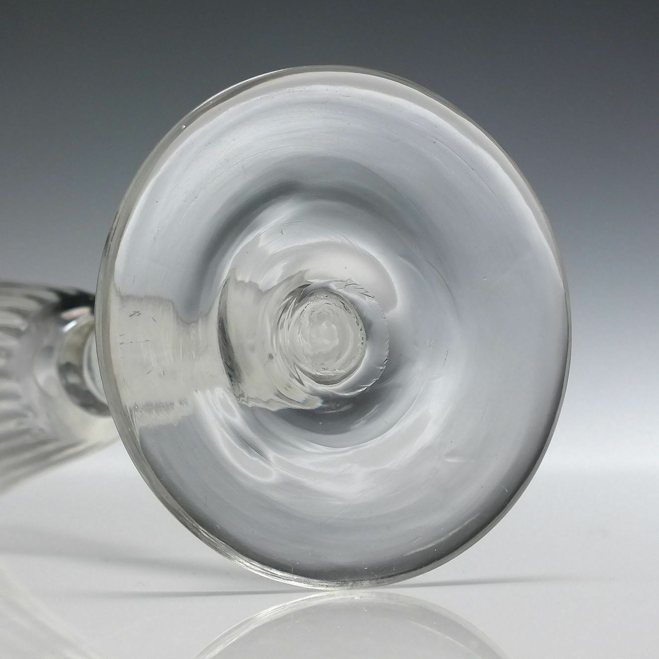 Georgian Opaque Twist Ale Glass With Ribbed Bowl C1760 photo vinterior