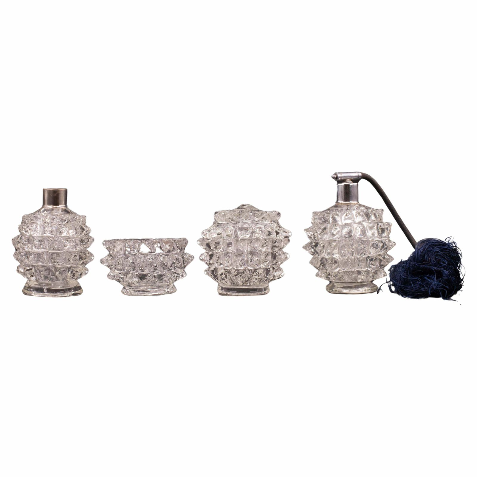 Set Of 4 Ercole Barovier Rostrato Murano Italian Glass Vase For Barovier & Toso photo furniture