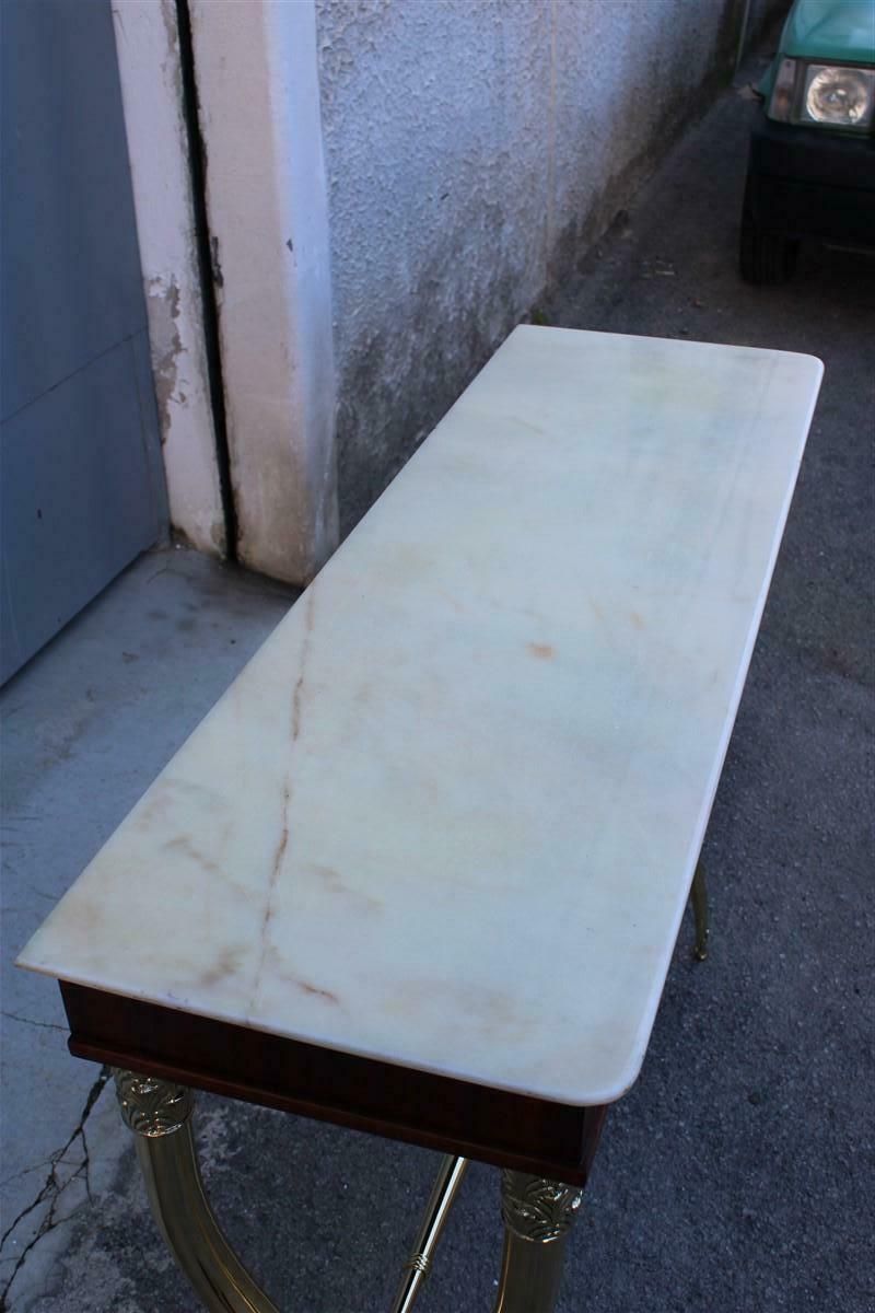 Neoclassical Console Paolo Buffa Design 1950 Italy Brass Marble Wood photo Furniture