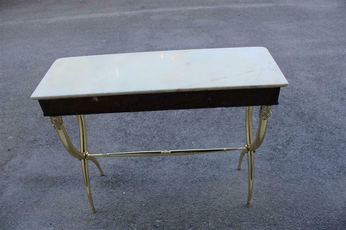 photo for sale Neoclassical Console Paolo Buffa Design 1950 Italy Brass Marble Wood