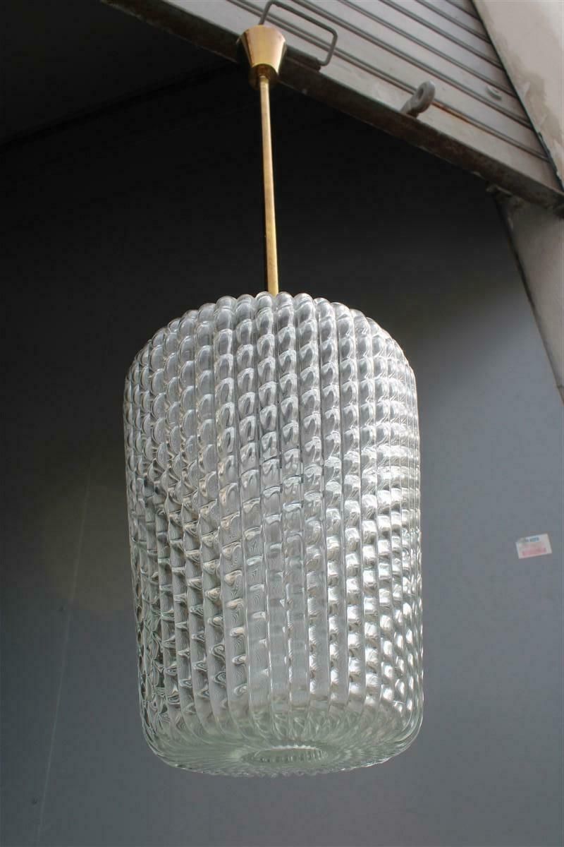 Mid Century Lantern Seguso Ceiling Lamp, Murano Glass And Brass, 1940s photo furniture