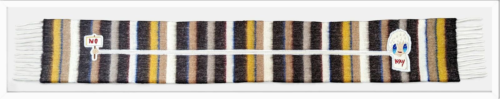 Javier Calleja X Mira Mikati "No Way" Textile Art Scarf Limited 17 Units photo furniture