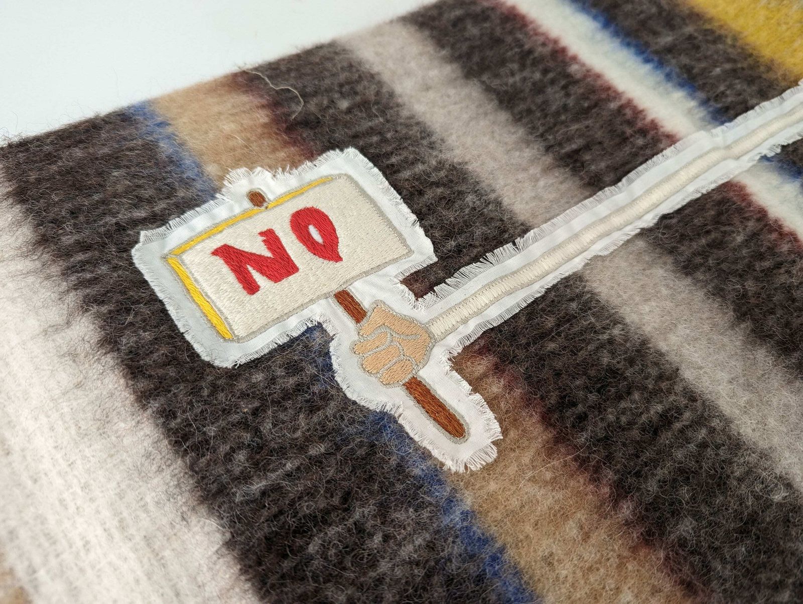 Javier Calleja X Mira Mikati "No Way" Textile Art Scarf Limited 17 Units photo buy