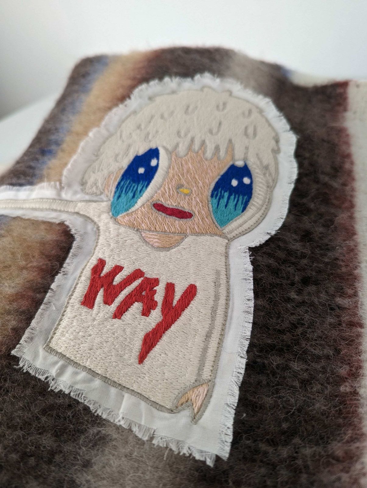 Javier Calleja X Mira Mikati "No Way" Textile Art Scarf Limited 17 Units photo vintage