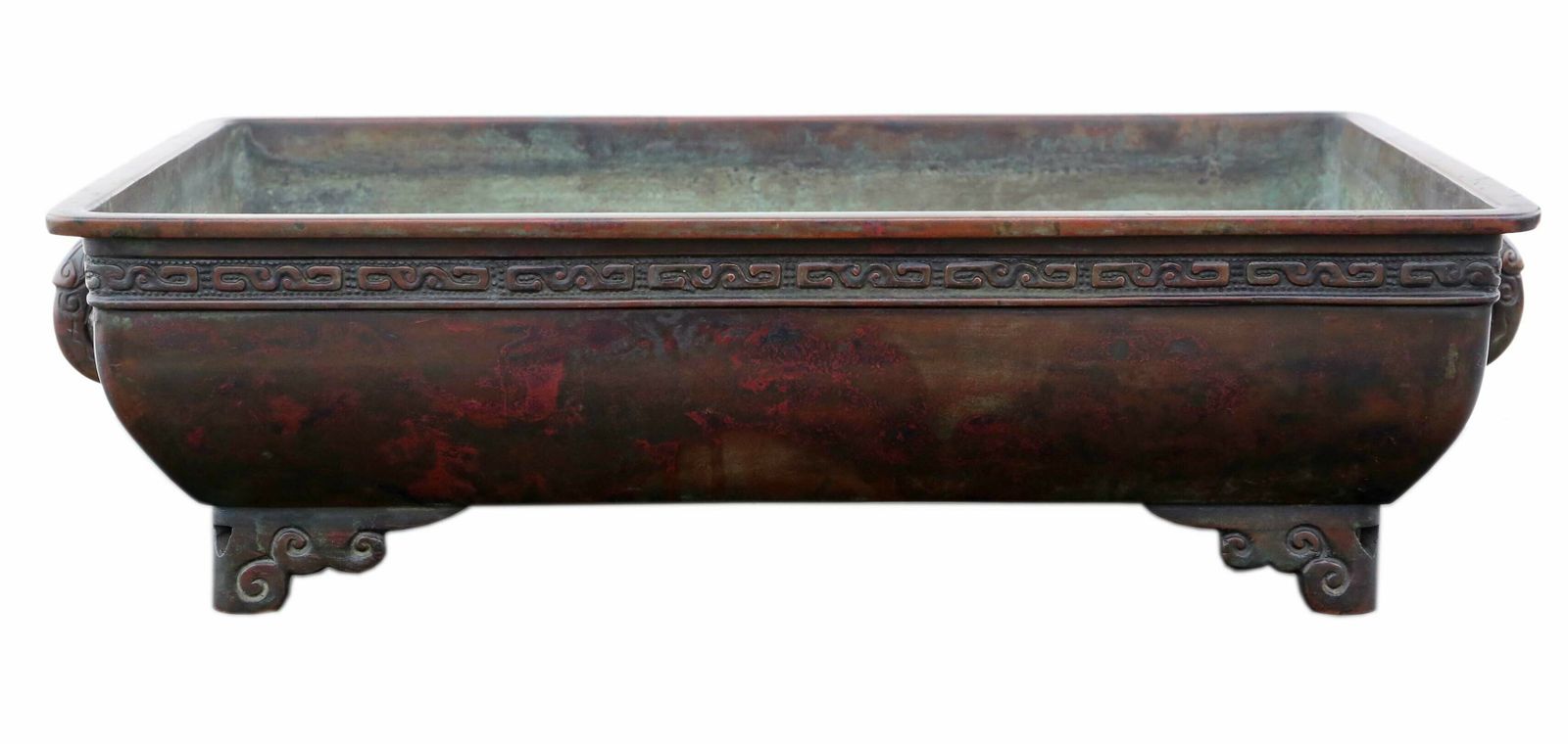 Fine Quality Large Bronze Suiban Ikebana Jardinere Planter Pot   Meiji Period, C.1880 photo for sale