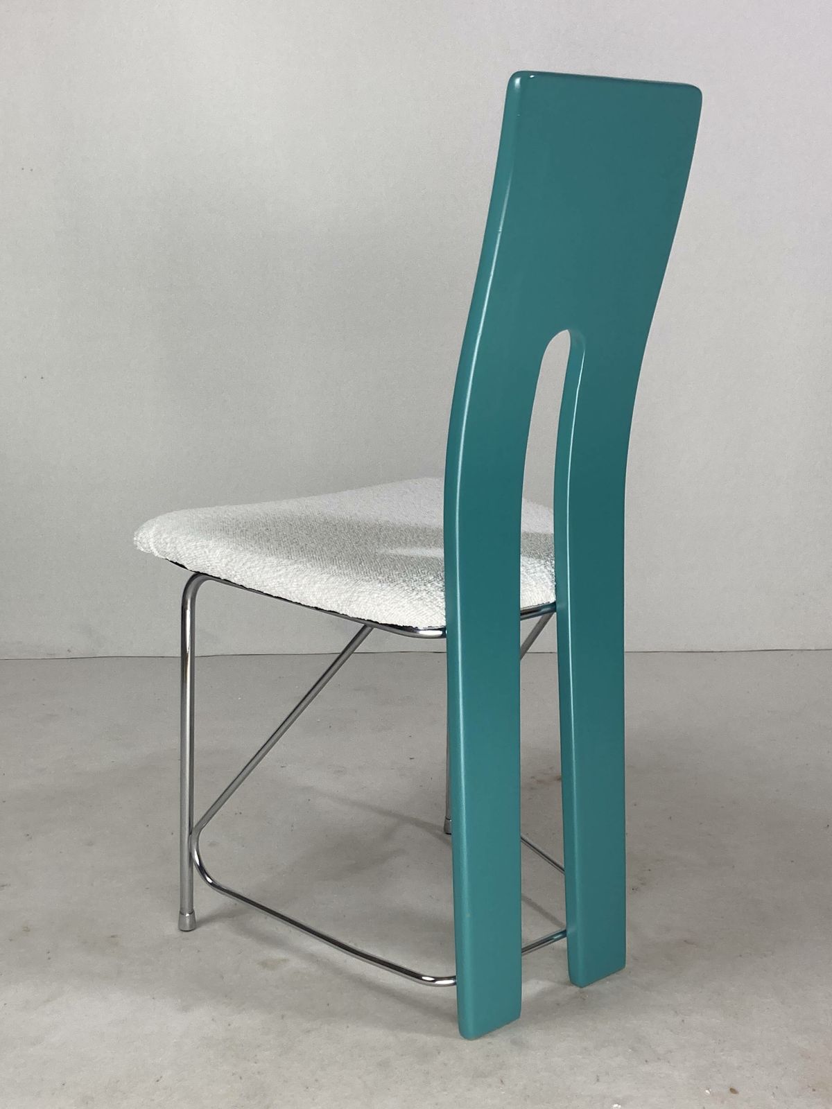 Set Of 6 Memphis Dining Chairs In Bouclé, 1980s photo Furniture