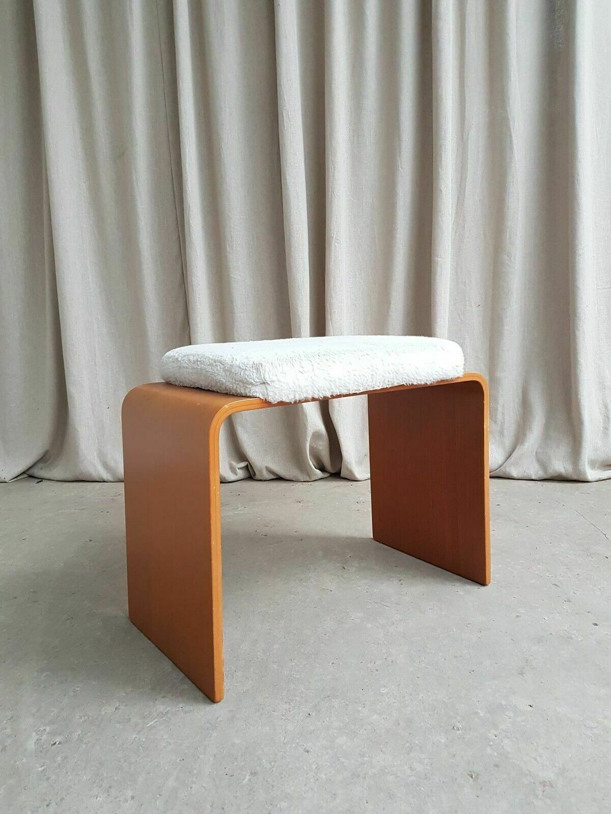 Vtg Mid Century Bentwood Footstool Stool Retro Danish Scandi Modernist R409 photo Furniture
