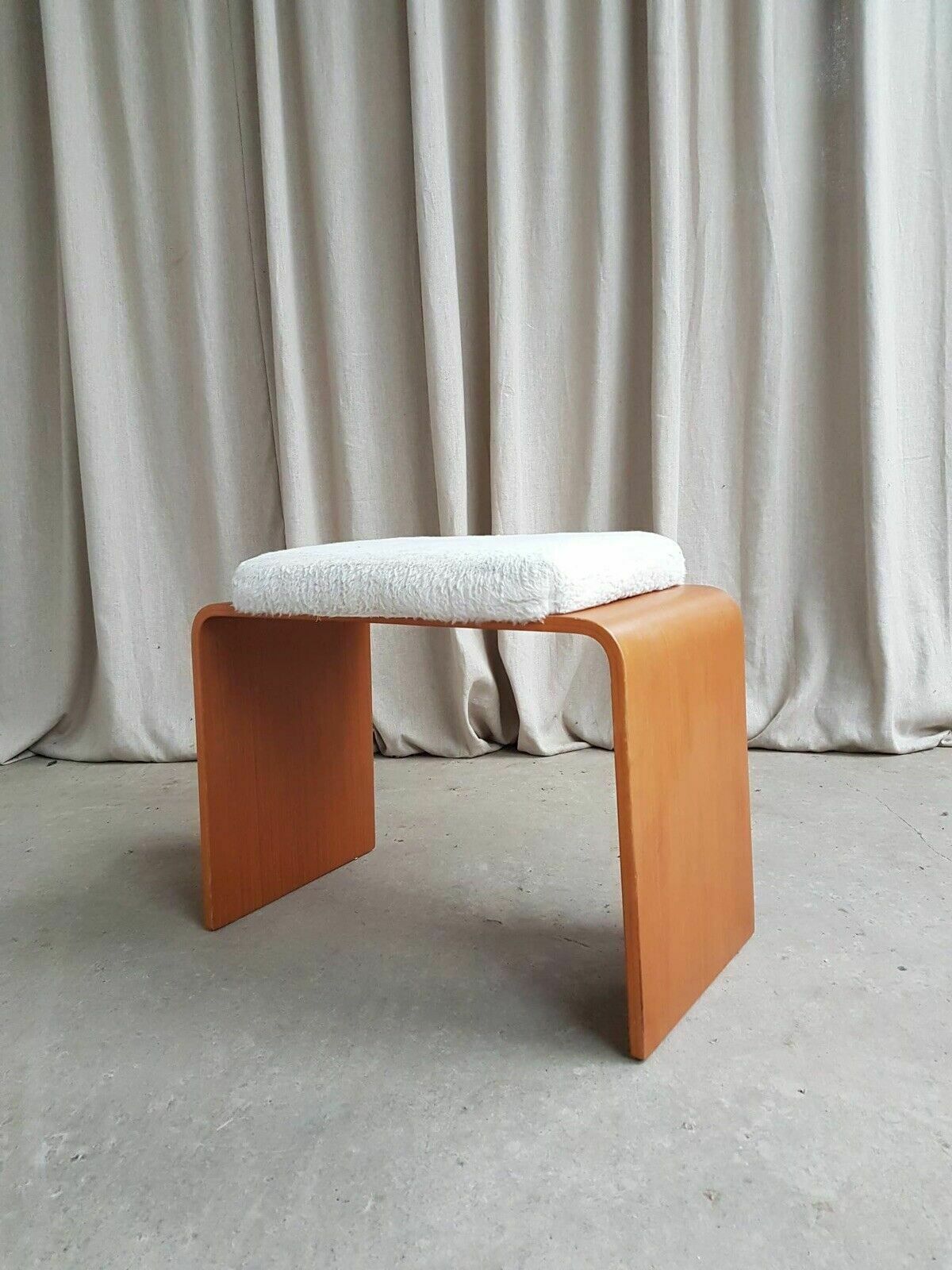Vtg Mid Century Bentwood Footstool Stool Retro Danish Scandi Modernist R409 photo vinterior