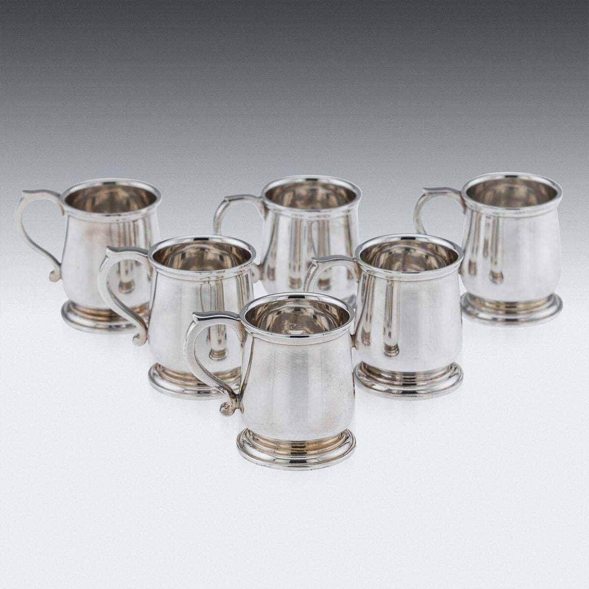 20th Century Set Of Six Solid Silver 'Tankard' Shot Cups, Adie Bros C.1926 photo 1595.0