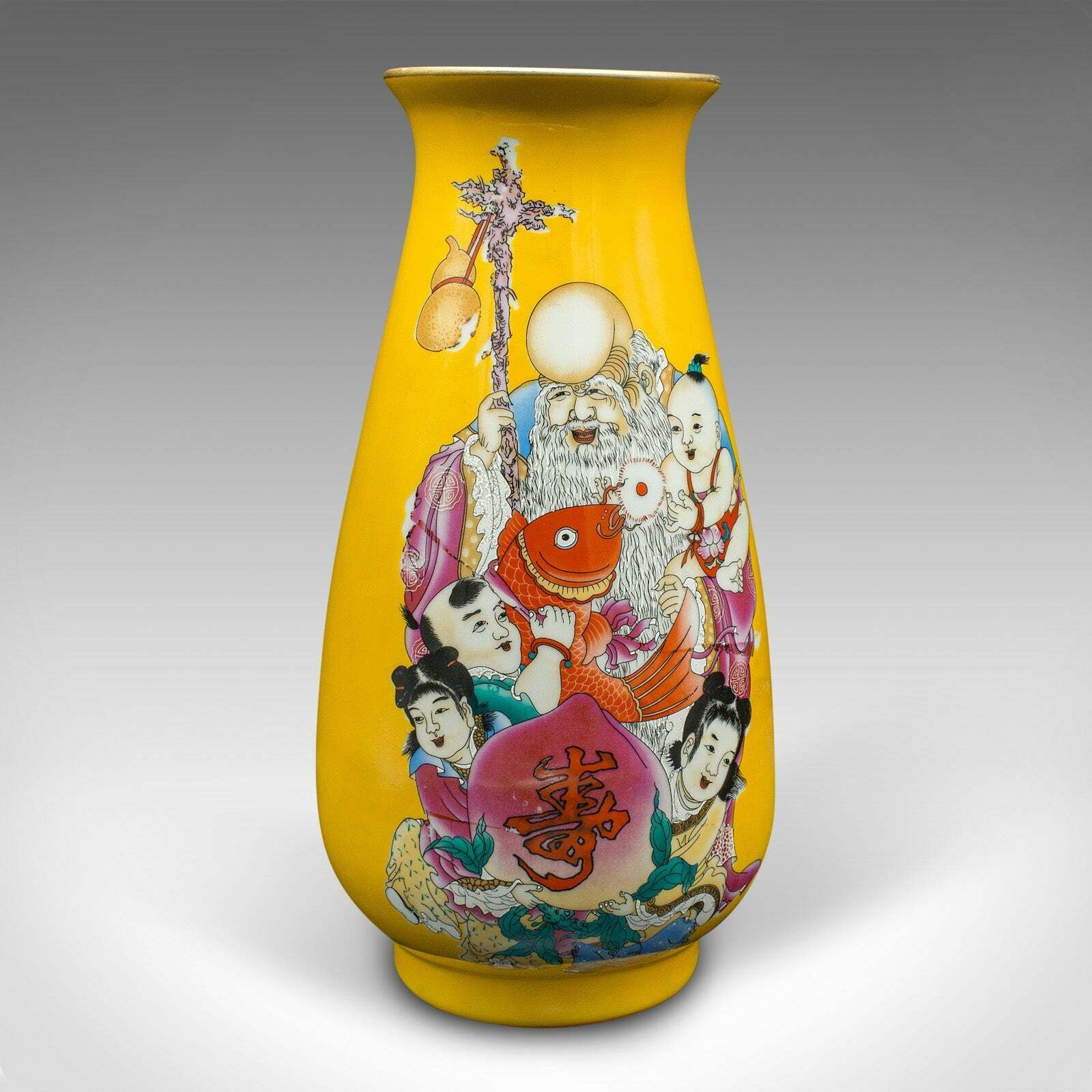 Pair Of Vintage Character Vases, Chinese, Ceramic, Baluster Urn, Art Deco, 1940 photo Home Decor