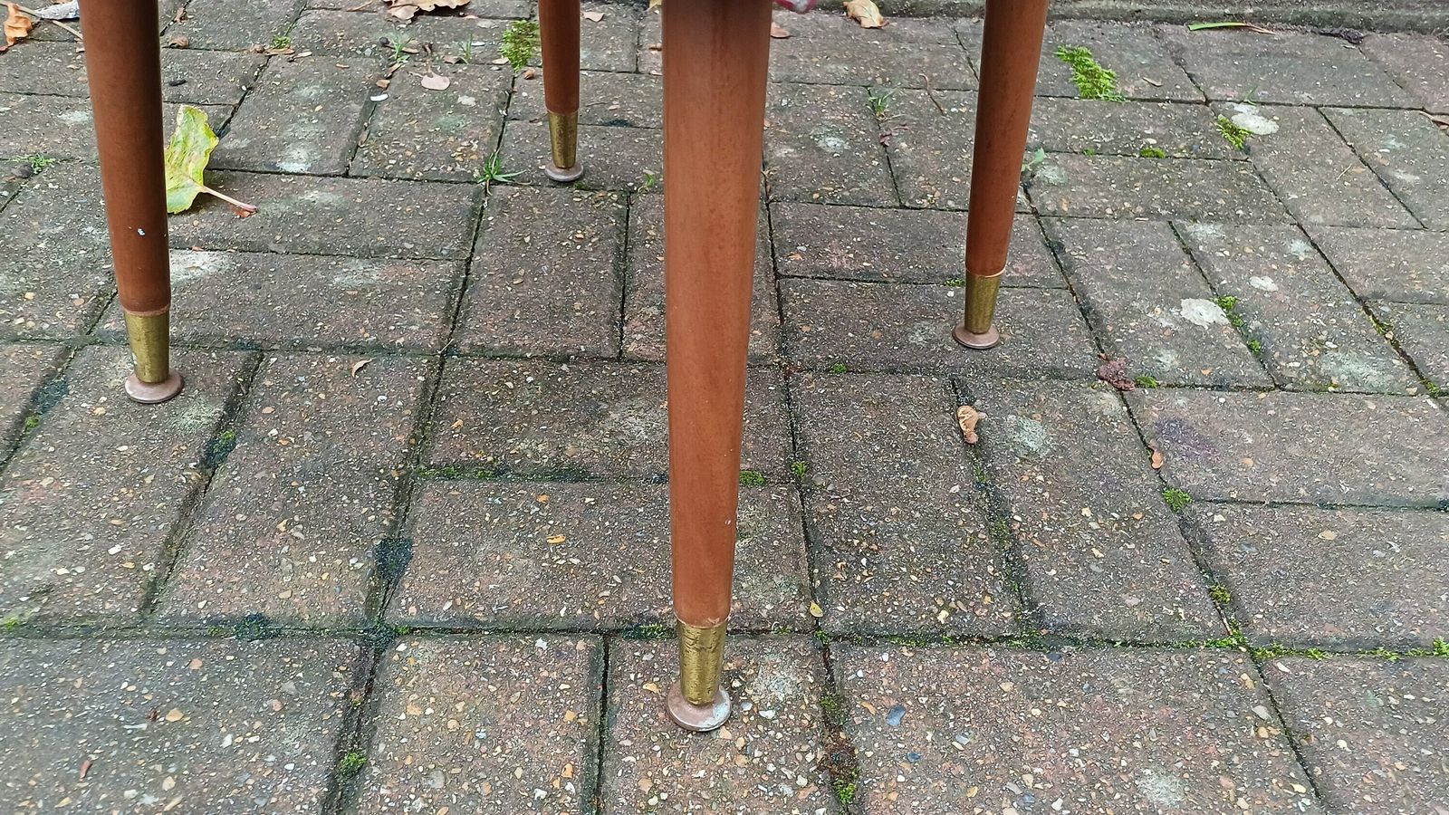 Retro Faux Leather Red Stool On Atomic Legs Red Leatherette Buttoned Metal Feet Authentic Retro photo for sale