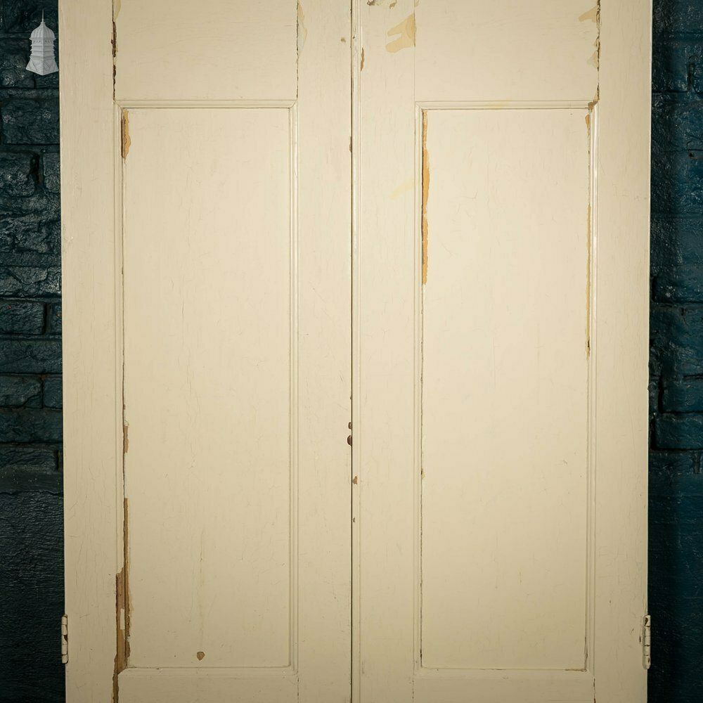 Pine Paneled Shutters, 2 Panel White Painted Set Of 2 Pairs photo for sale