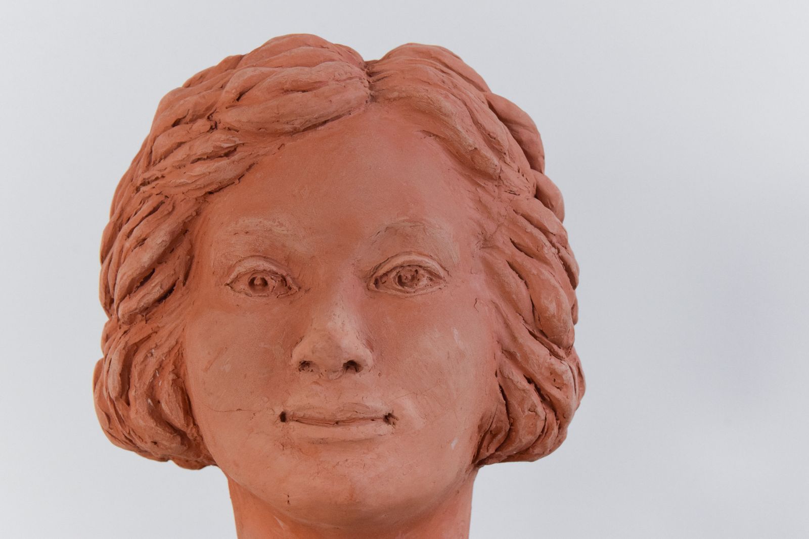 Mid 20th Century Original Terracotta Sculpture Bust Of A Female By Winifred Slater photo Art