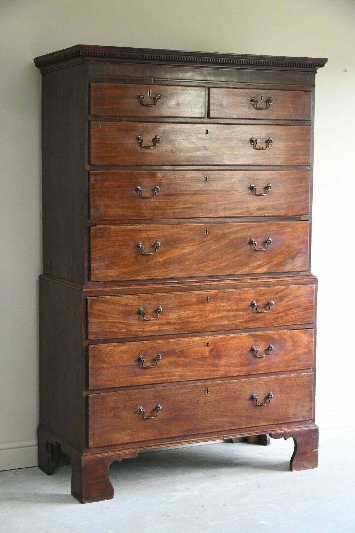 Antique Georgian Mahogany Chest On Chest