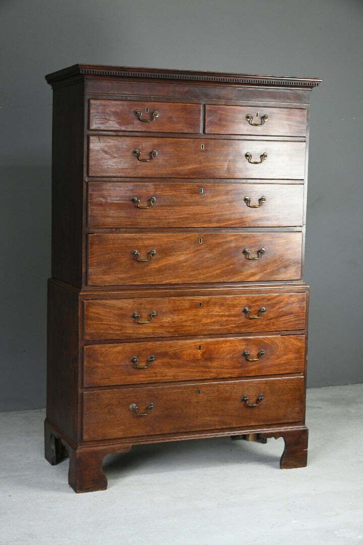 Antique Georgian Mahogany Chest On Chest photo furniture
