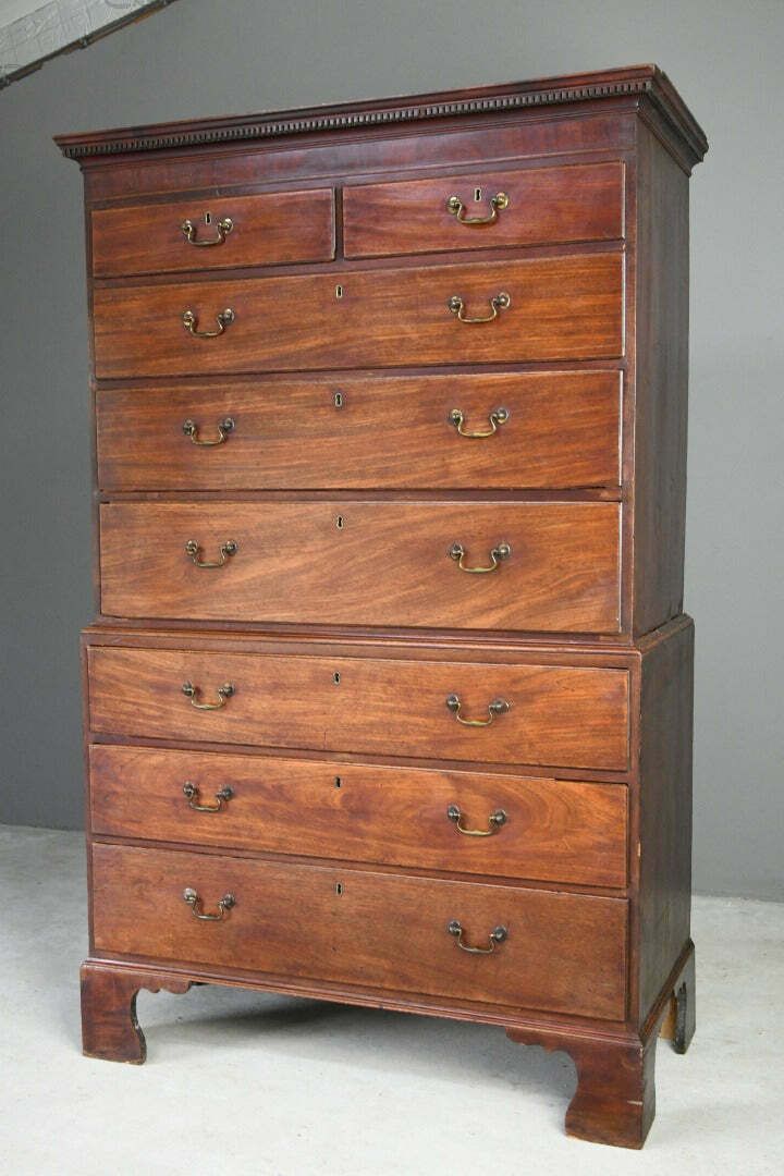 Antique Georgian Mahogany Chest On Chest photo for sale