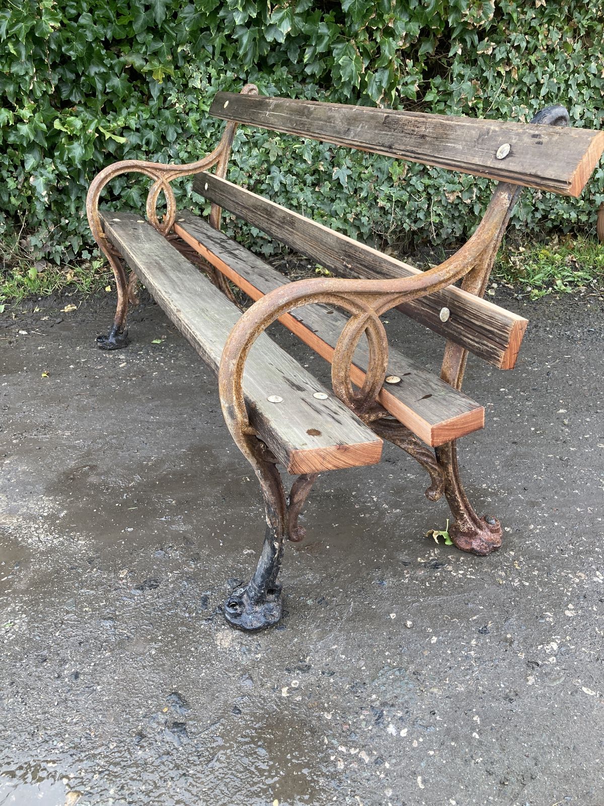 Victorian Cast Iron And Pitch Pine Bench photo 445.0