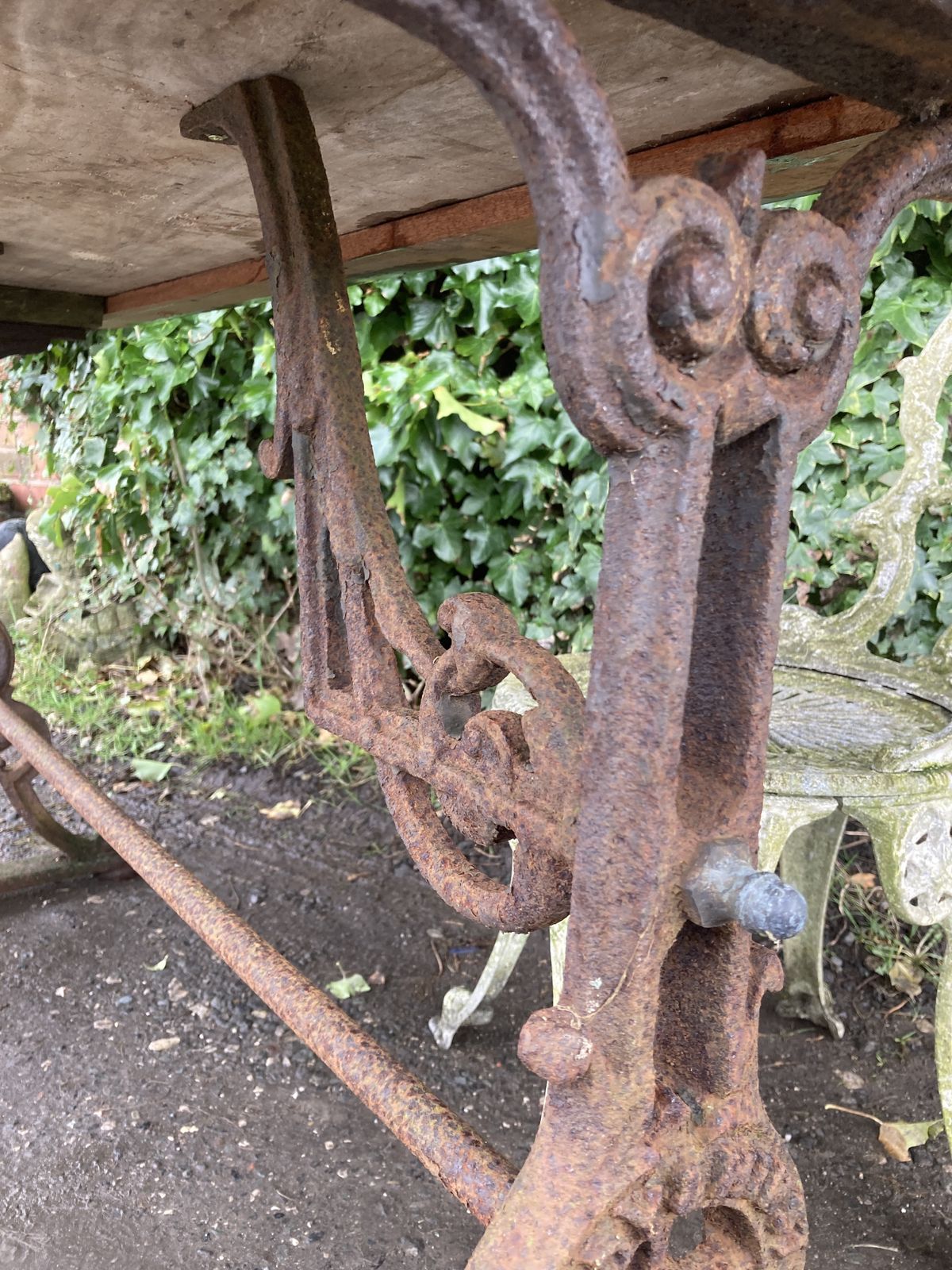 Victorian Hardy Hirst Huddersfield Cast Iron Mahogany Top Garden Table photo buy