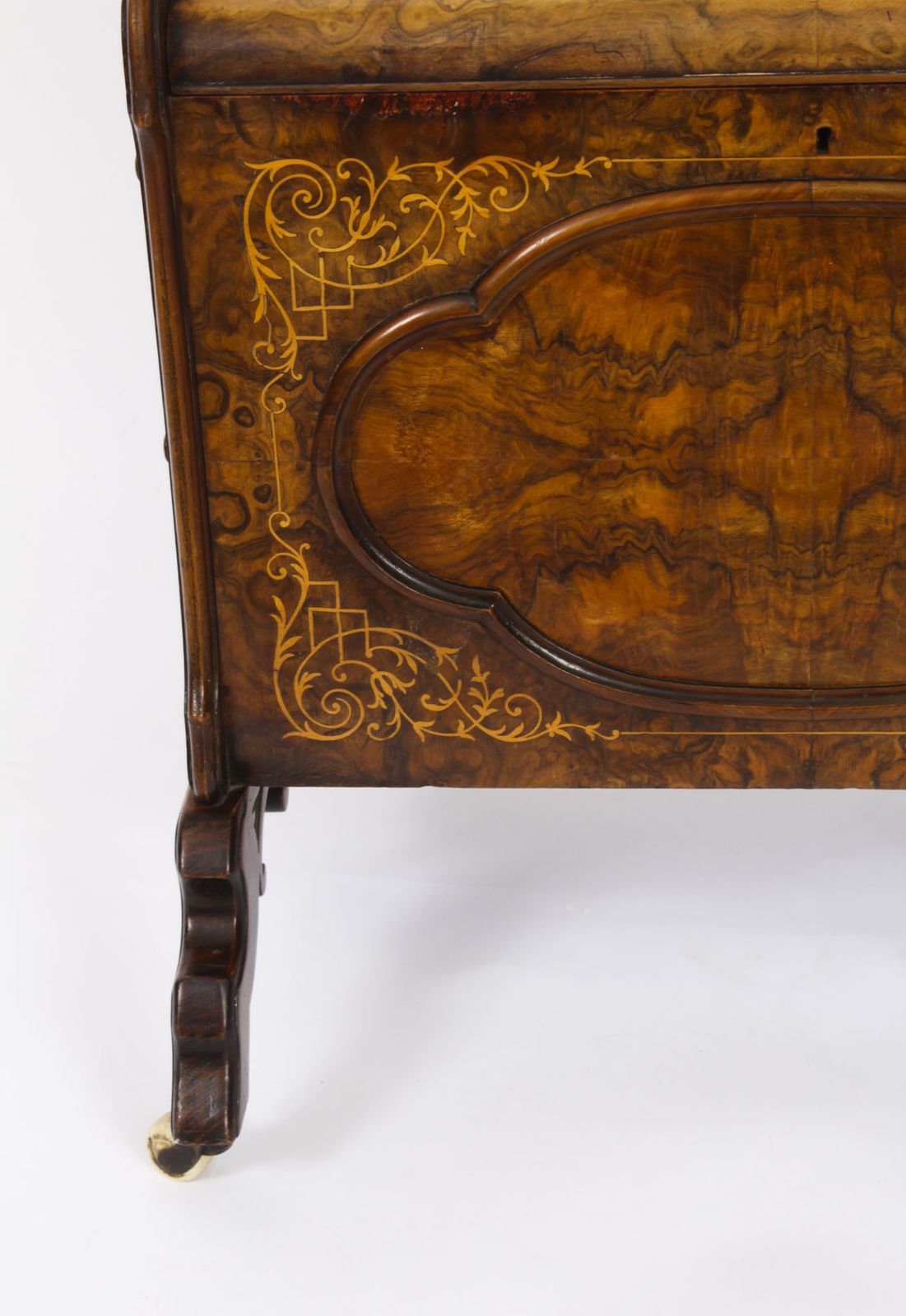 photo vinterior Victorian Burr Walnut & Inlaid Marquetry Canterbury Magazine Rack 19th C