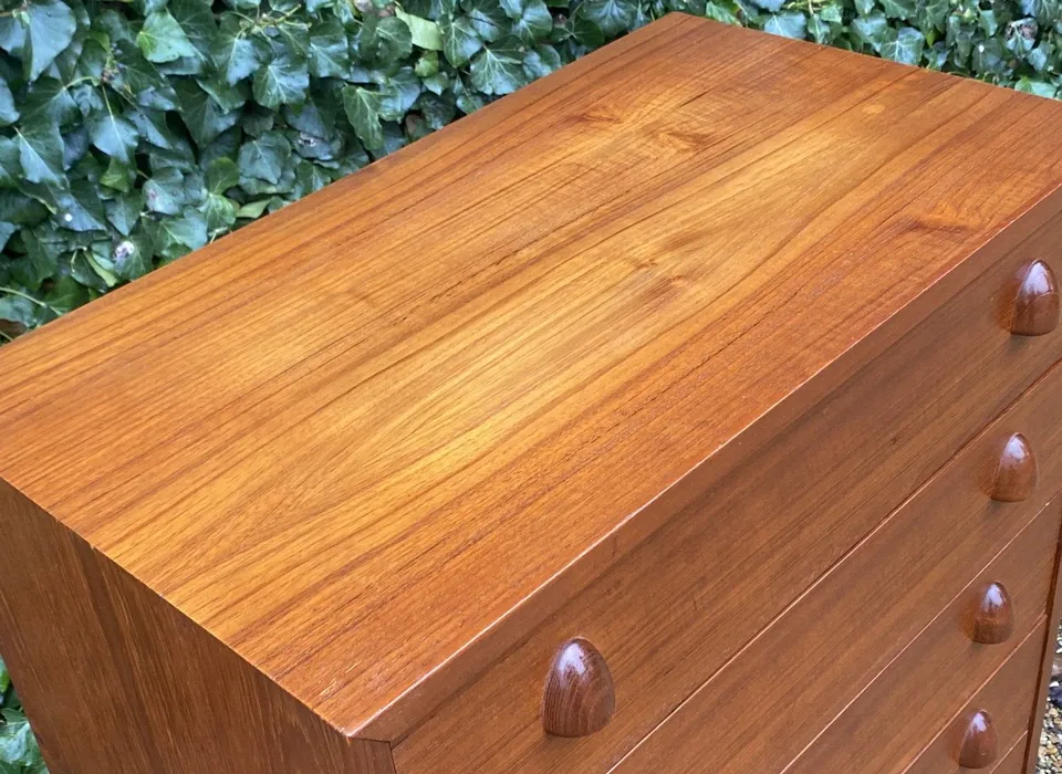 Mid Century Danish Teak Dresser Chest Of Drawers photo vintage