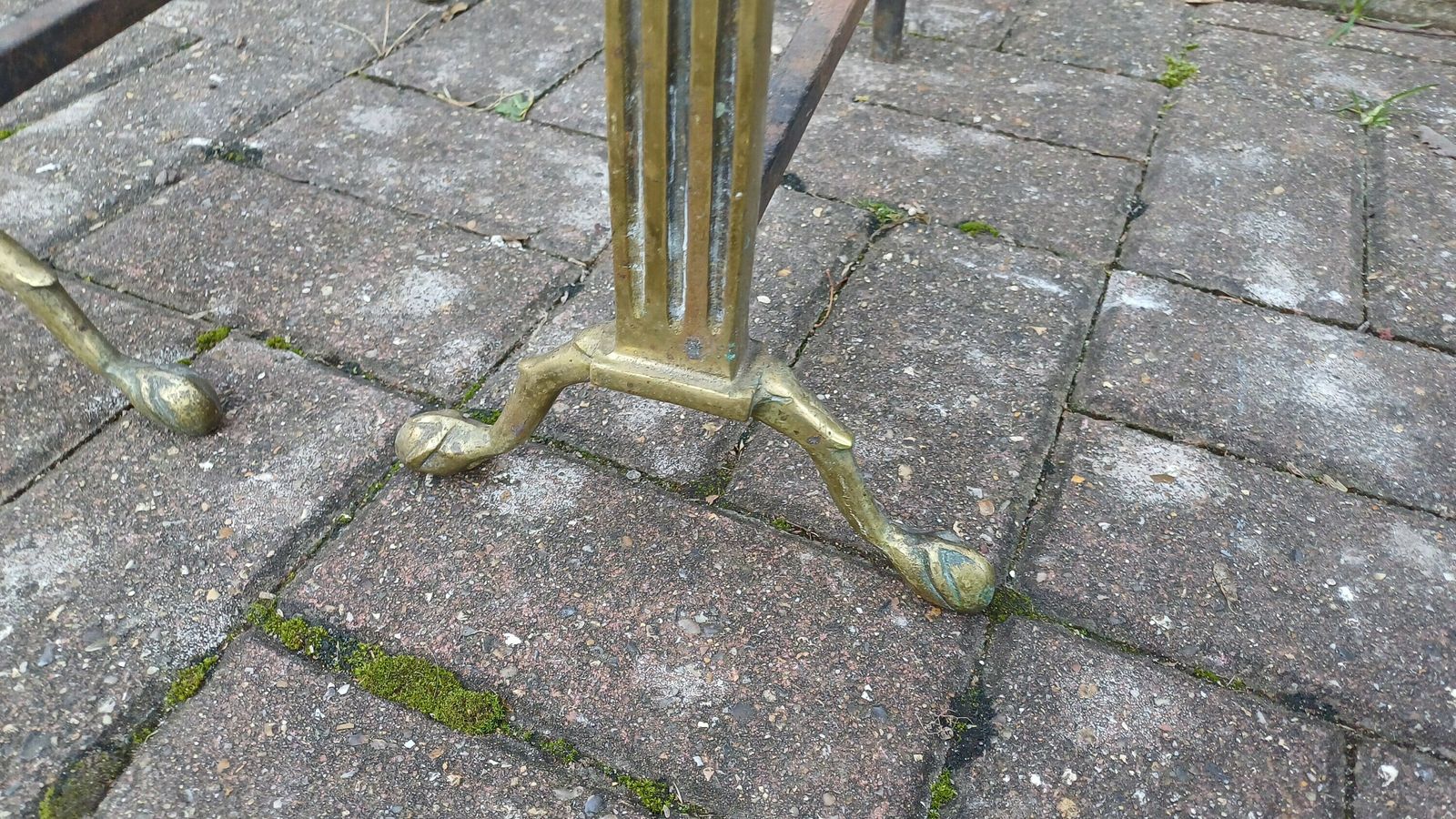 Pair Of Vintage Brass And Iron Fire Dogs photo buy