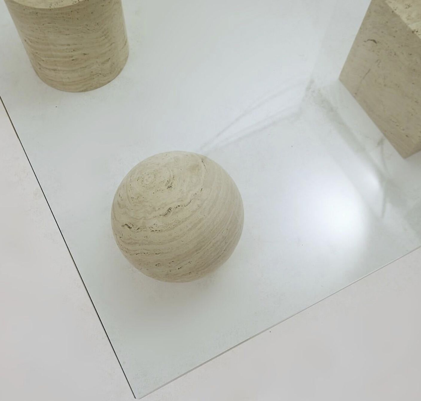 Mid Century “Metaphora” Coffee Table By Massimo And Lella Vignelli, Travertine photo Furniture