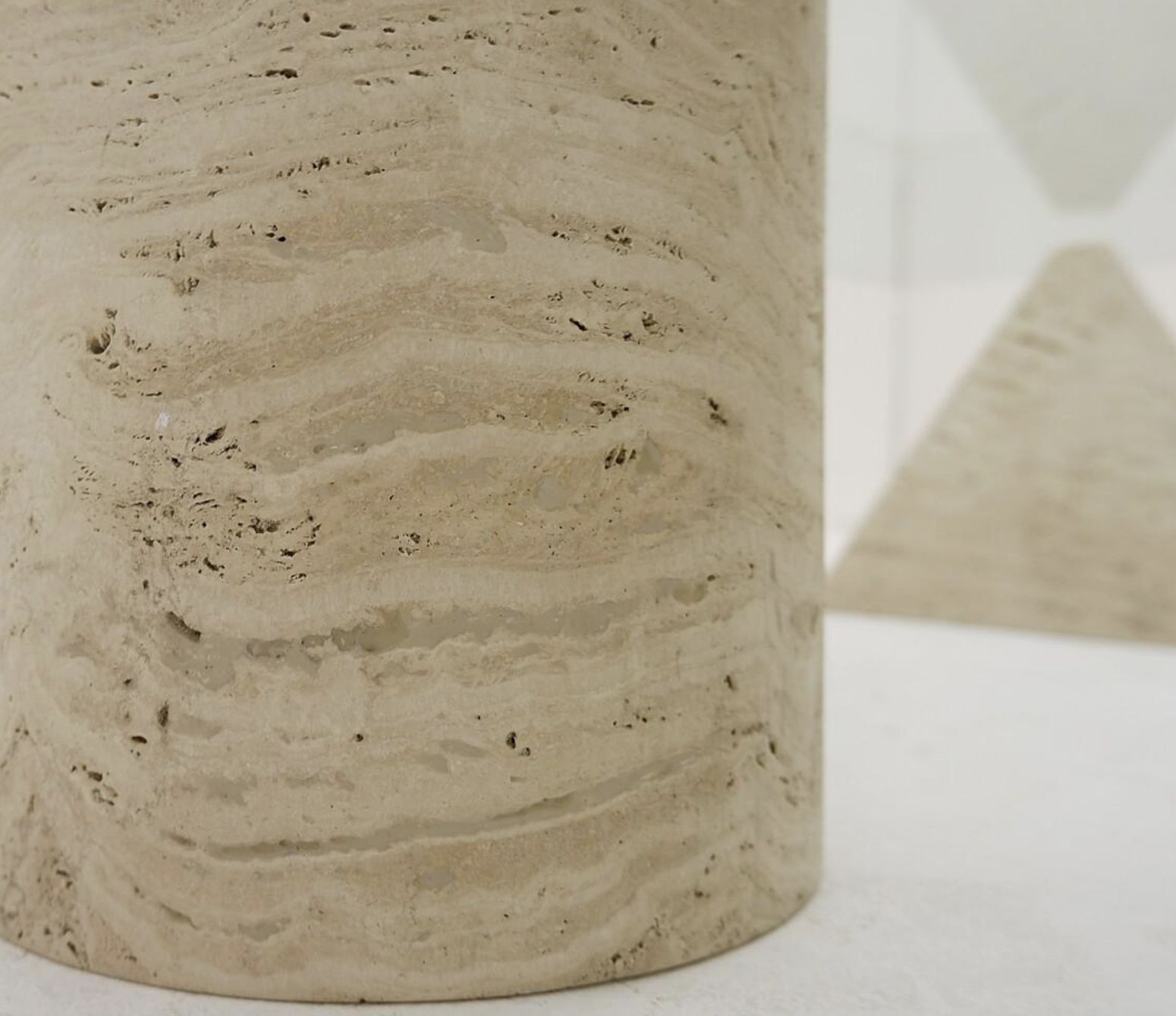 Mid Century “Metaphora” Coffee Table By Massimo And Lella Vignelli, Travertine photo 4960.0