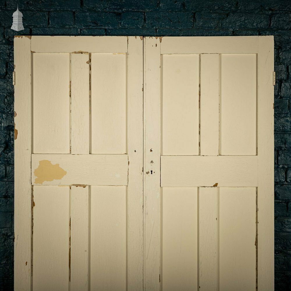 Pine Paneled Shutters, 4 Panel White Painted Pair photo furniture