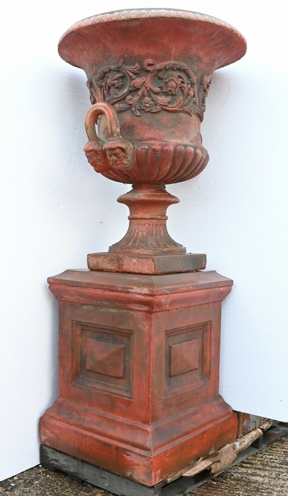 Pair Georgian Terracotta Urns   Garden Vase On Pedestal Thomas Hope photo for sale