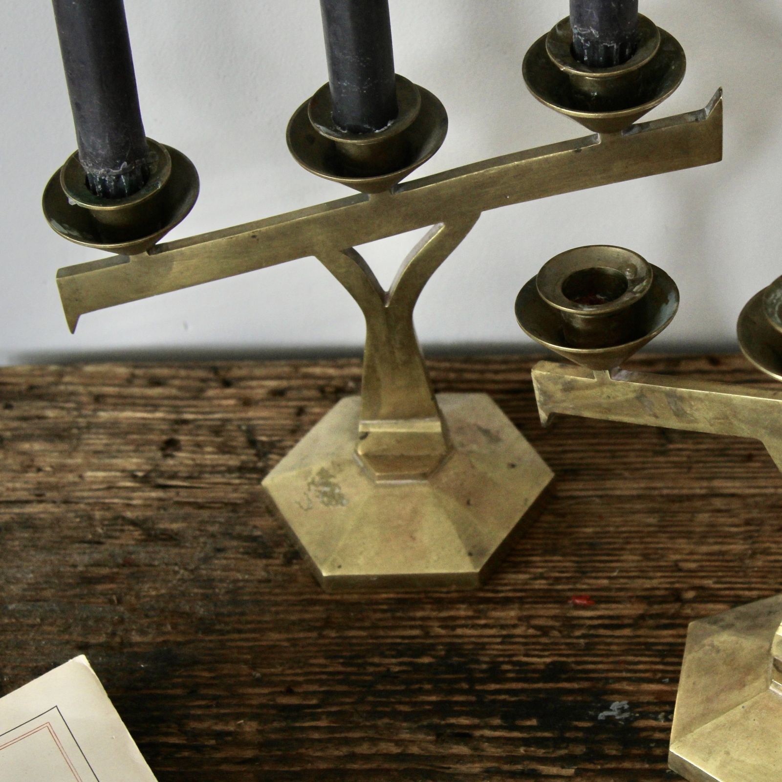 Beautiful 1930s French Pair Of Art Deco Candlesticks photo vintage