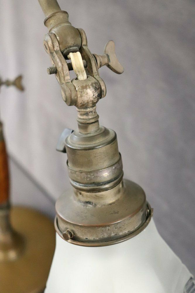 photo furniture Vintage Brass And Glass Table Lamp, 1930s