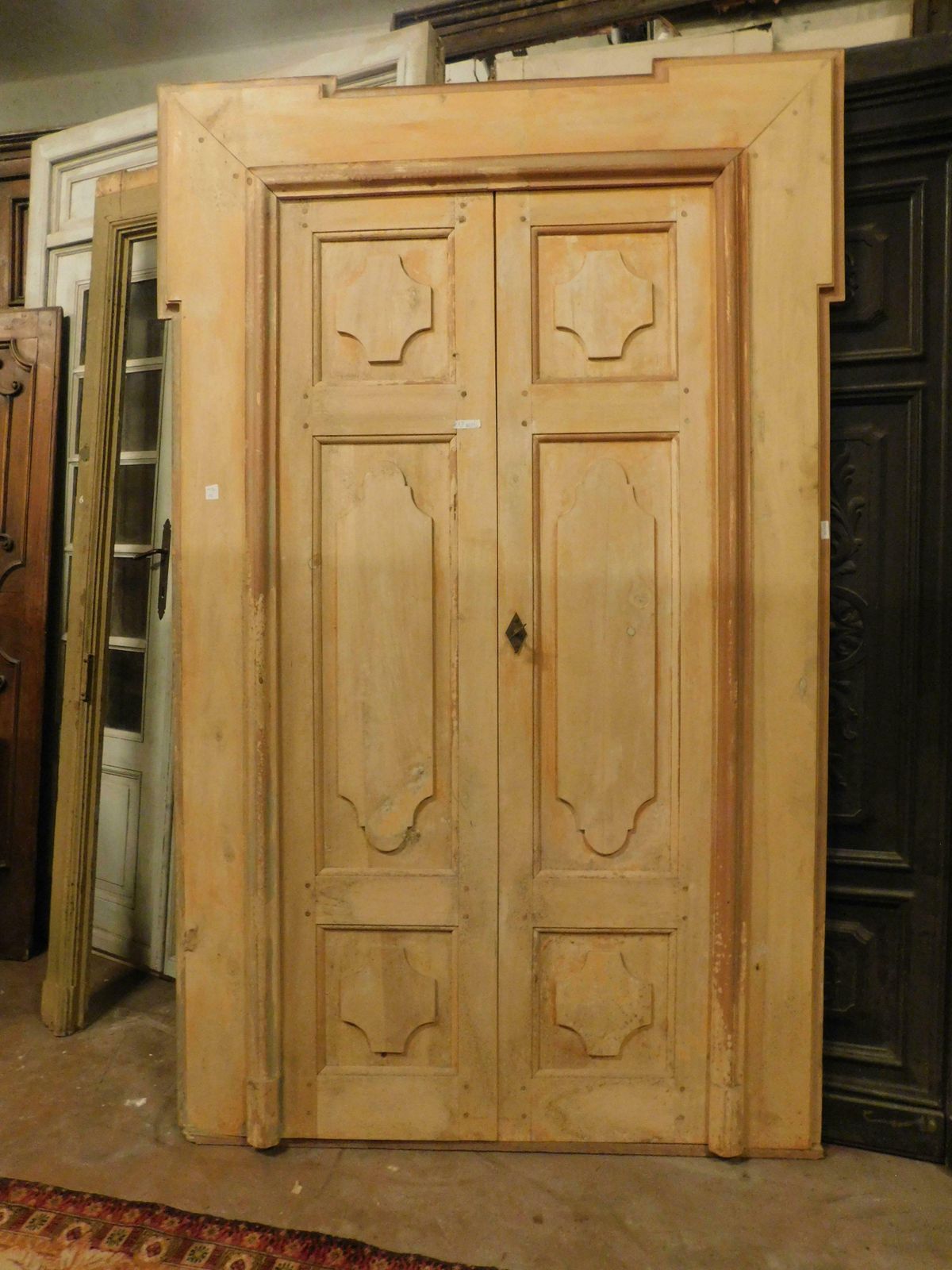 Set Of 8 Lacquered Poplar Double Doors With Original Frame, Italy photo 3307.0