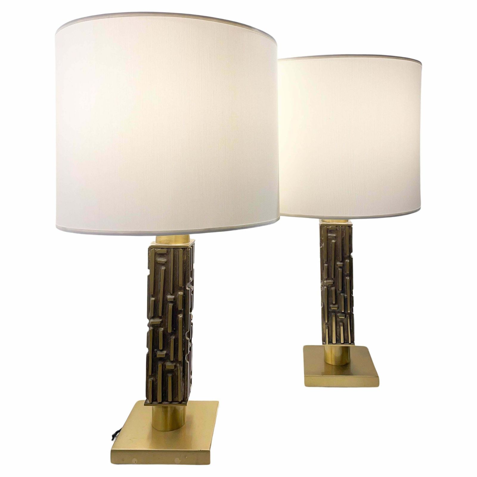 Mid Century Brass And Bronze Table Lamp By Luciano Frigerio, Italy, 1970s